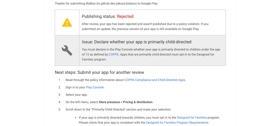 유아/어린이용 단어 공부 앱 BlaBoo 개발기 - 구글 앱 심사 거부