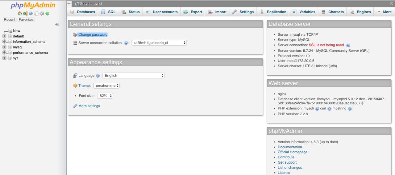 phpmyadmin change password