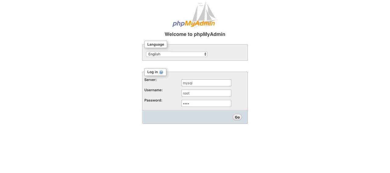 phpmyadmin login