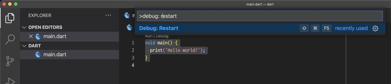 VSCode - Dart debugging