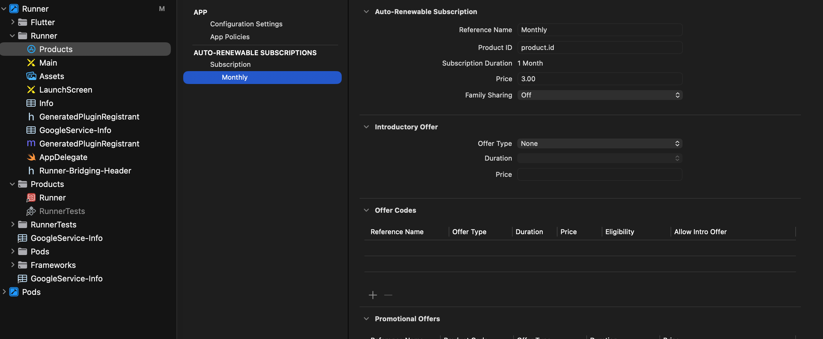 Xcode - Setting up an auto-renewable subscription in the StoreKit Configuration editor