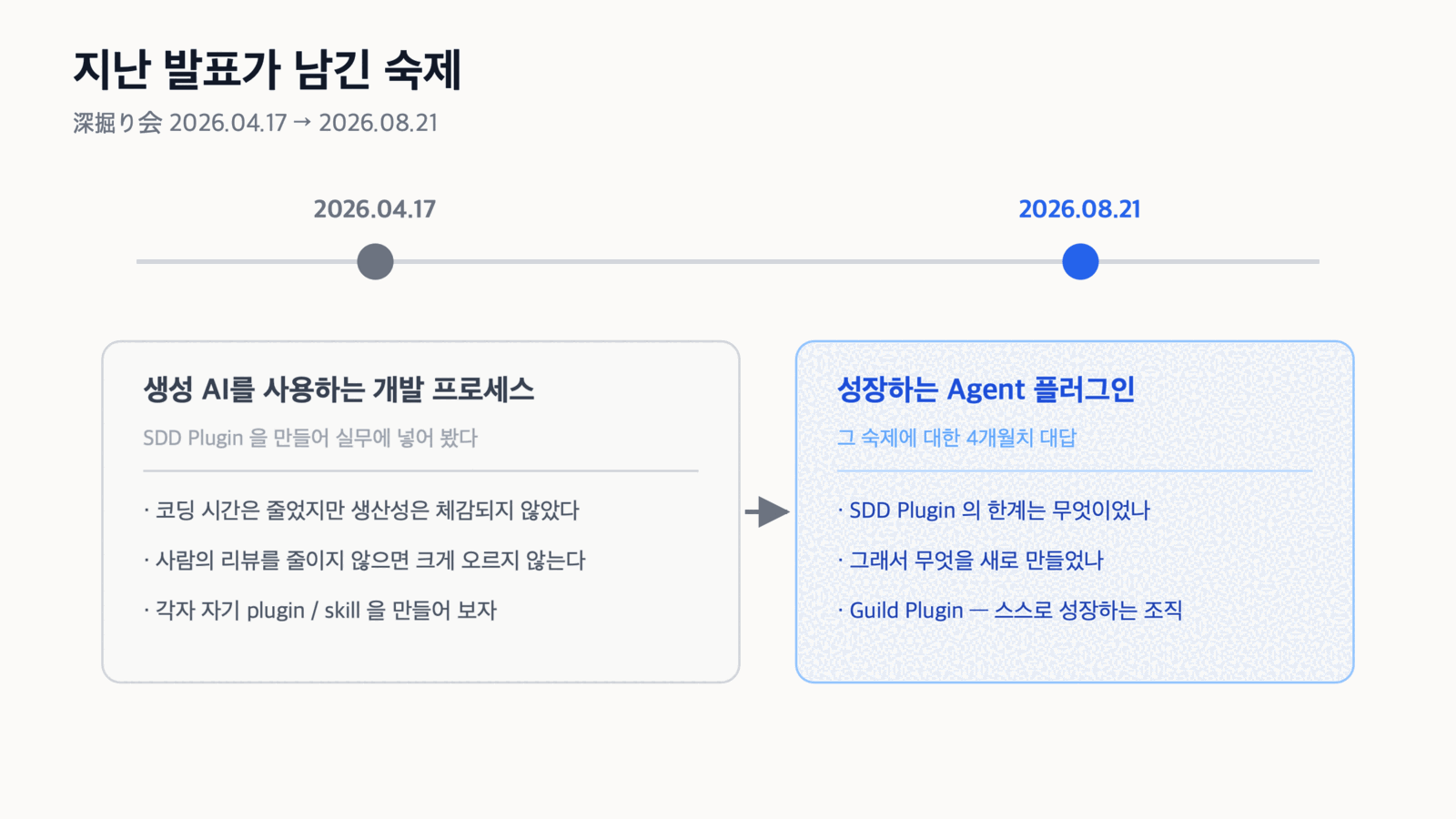 지난 발표가 남긴 숙제