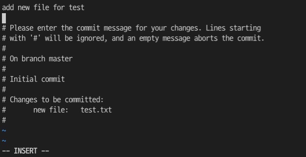 git commit with message