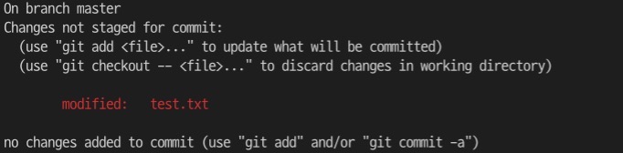 git status with modification