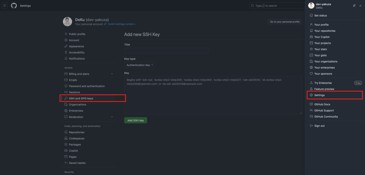 Use multiple GitHub users in local machine: Register new SSH key