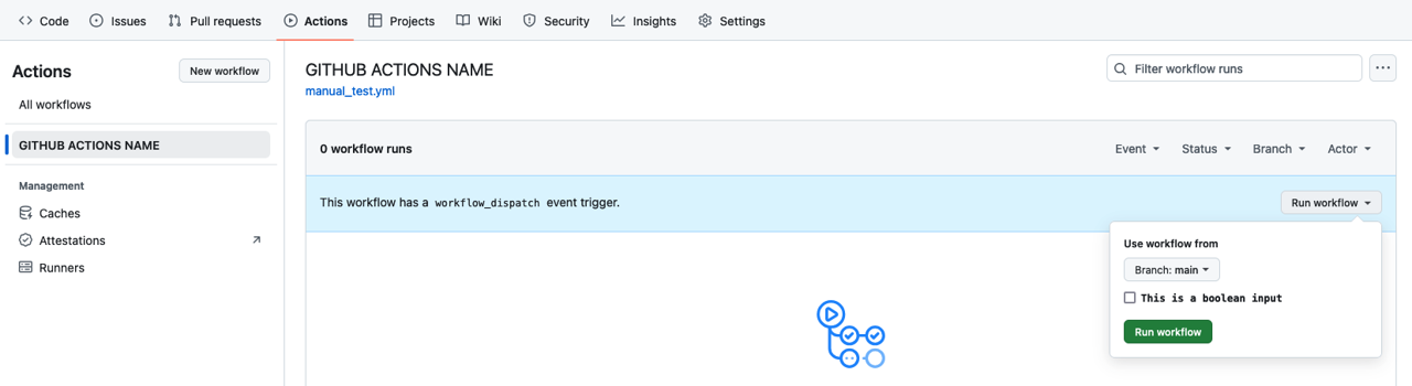Execute GitHub Actions manually - Boolean input