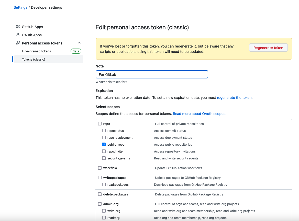 GitLab Dependabot - GitHub personal access tokens