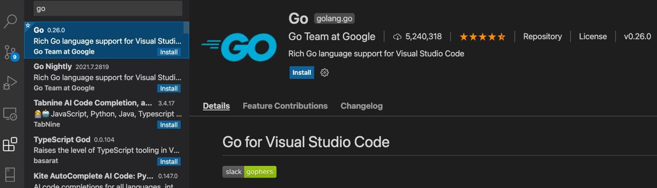 Golang VSCode plugin