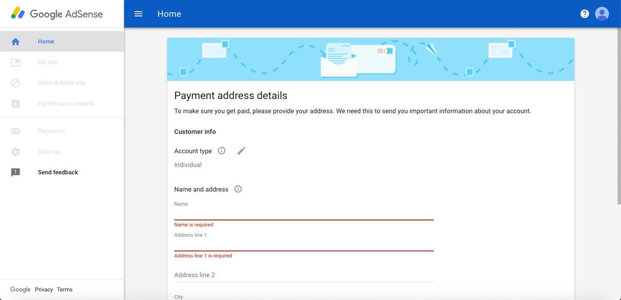 google adsense payment