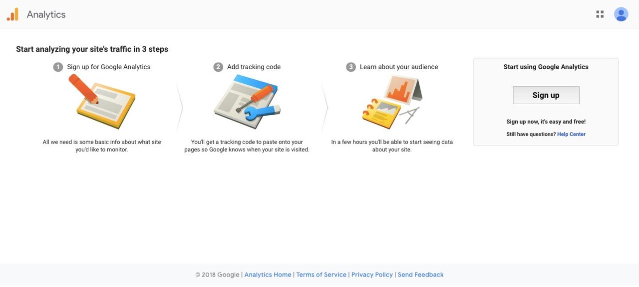 google analytics signup