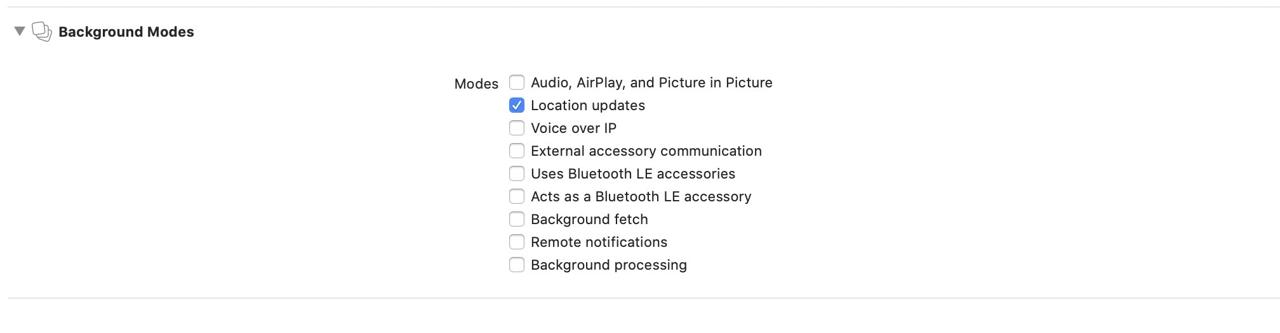 react-native-geolocation-service search background modes for location updates background modes