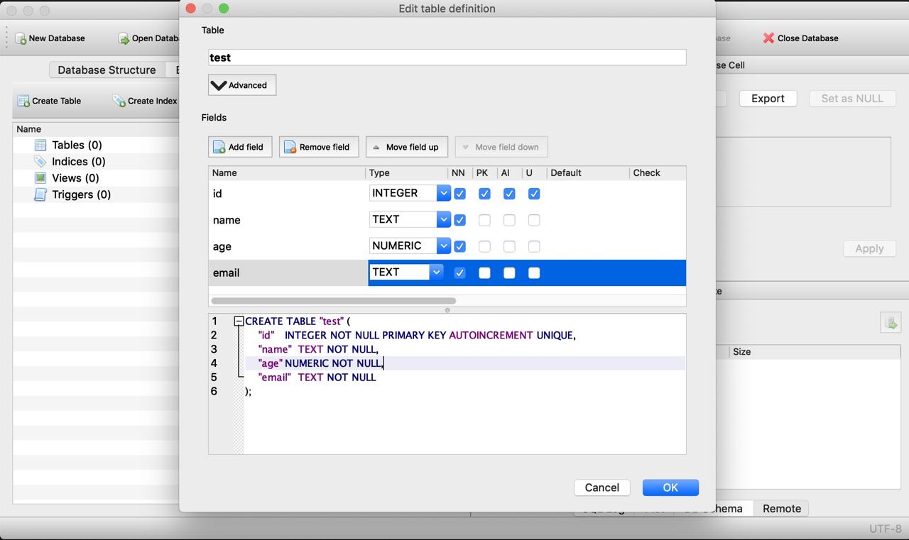 RN(react-native) sqlite 툴 - DB 테이블 생성