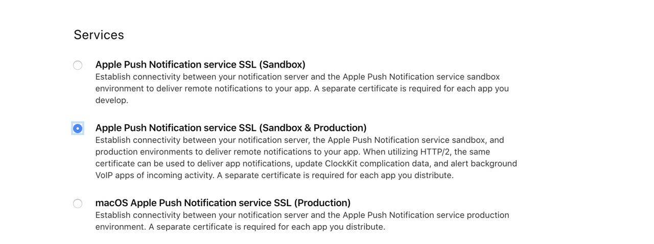 APNS(Apple Push Notification Service) - Certificates, Identifiers & Profiles Apple push notification service