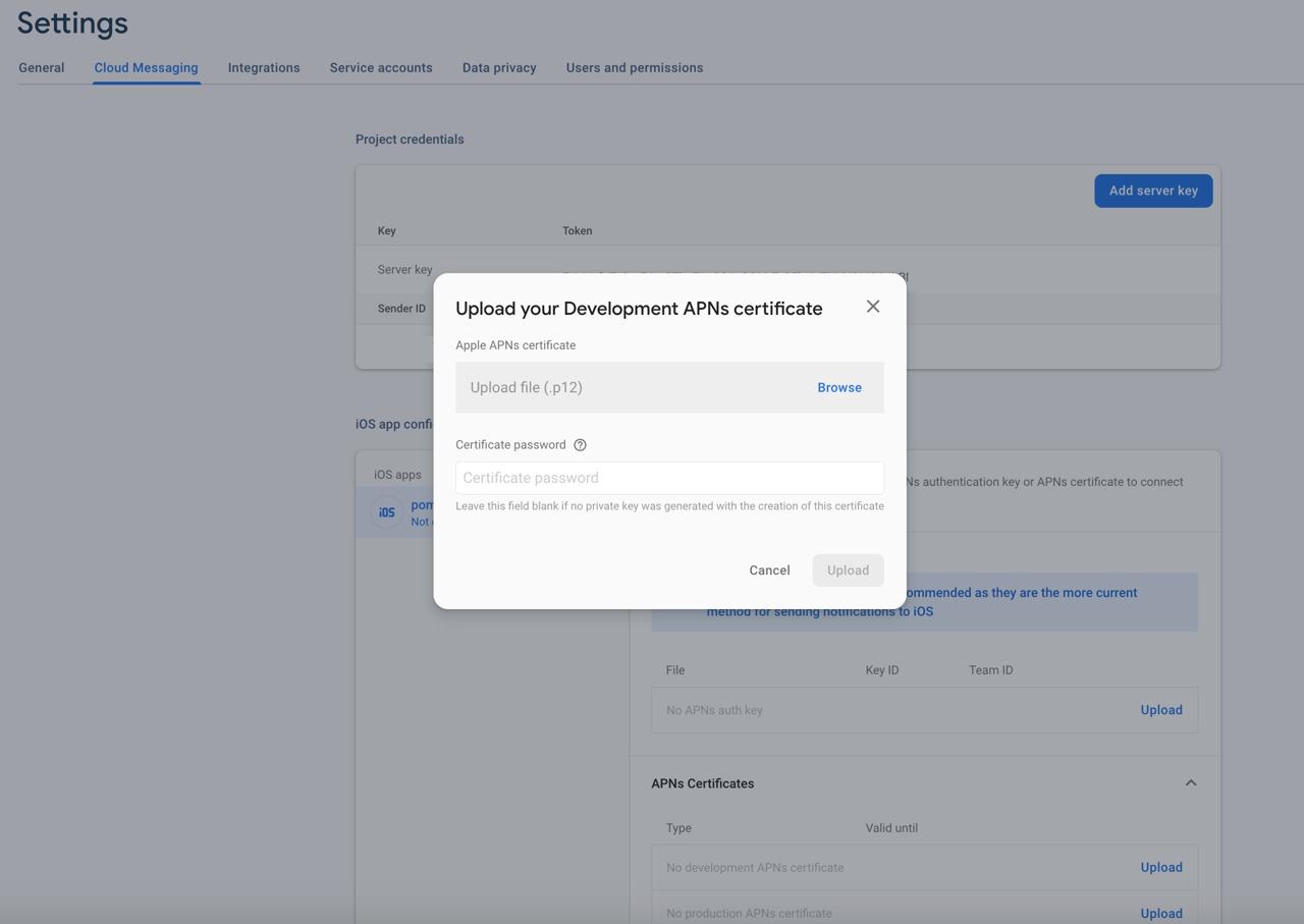 APNS(Apple Push Notification Service) - Firebase Console upload p12 file