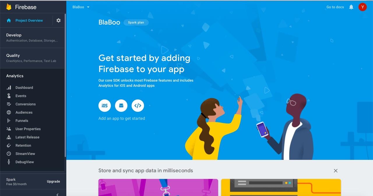 google firebase console project