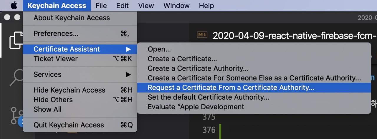 APNS(Apple Push Notification Service) - request a certificate from a certificate authority