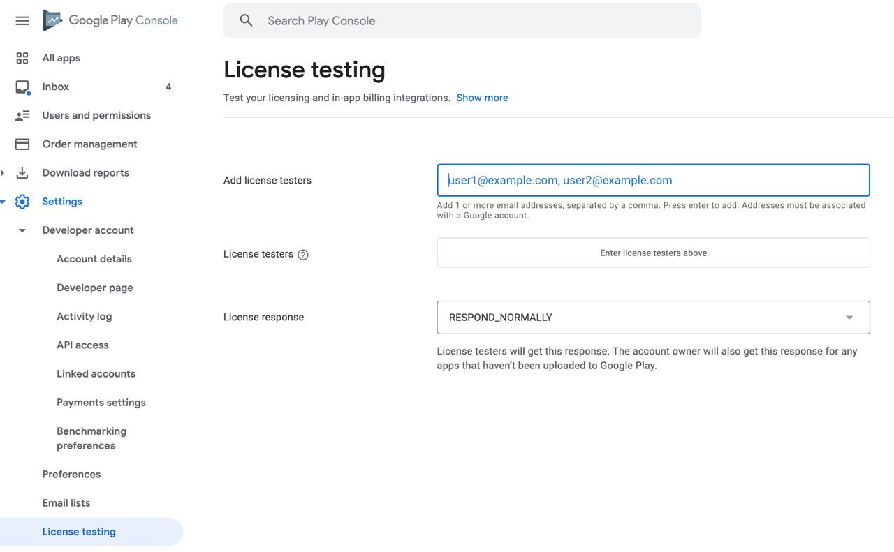 android license testing