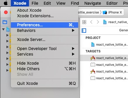 react native 설치 - xcode