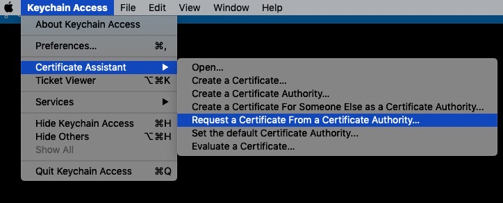 Request a Certificate From a Certificate Authority...