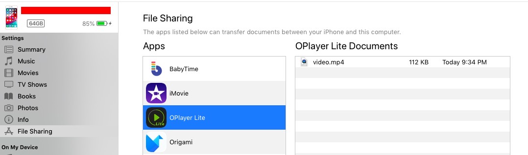 itunes file sharing