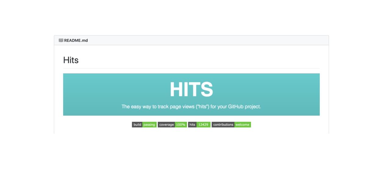 How to show number of visitors via HITS - HITS for github