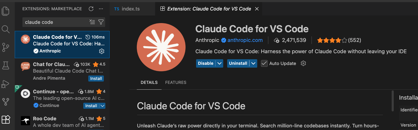 Claude Code for VS Code - VSCode Extension