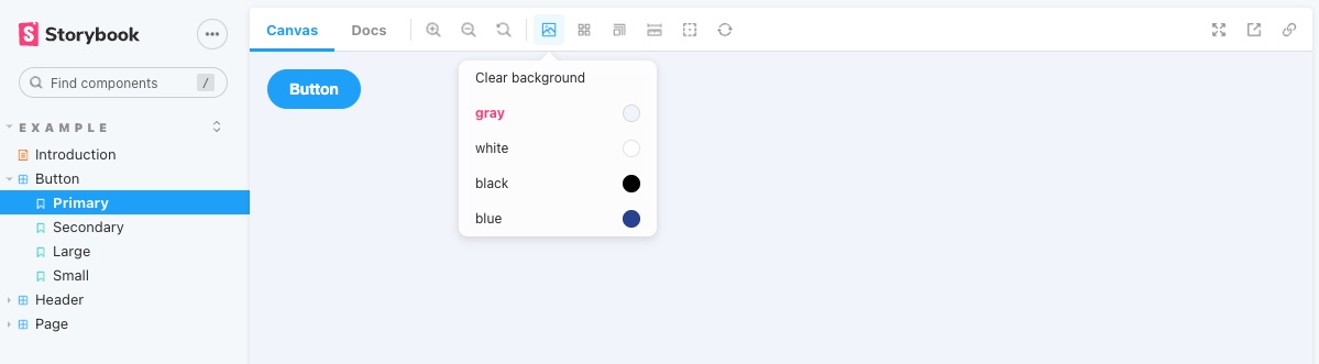Storybook default background color list are changed