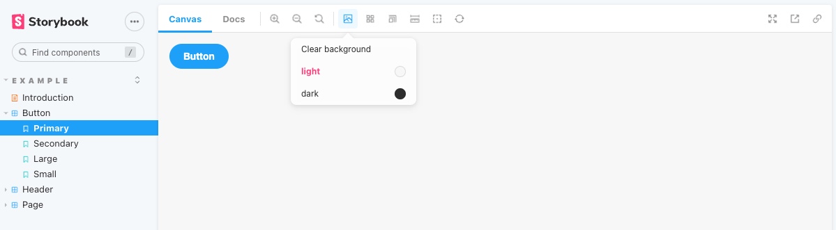 Storybook default background color